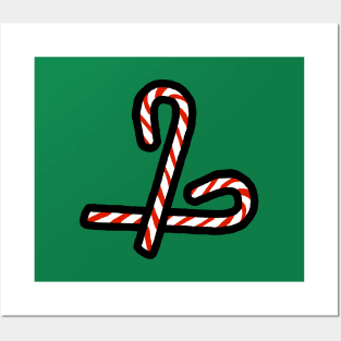 Two Christmas Candy Canes Posters and Art